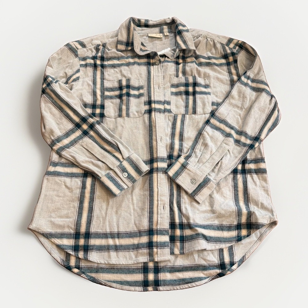 Wonderly Blue Plaid Buttondown Women's Size Small NWT Soft